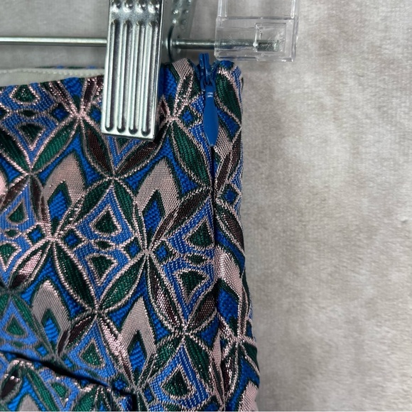 Maje Jako Jacquard Mini Metallic Skirt In Light Blue Women's Size 36 US S - Picture 8 of 12